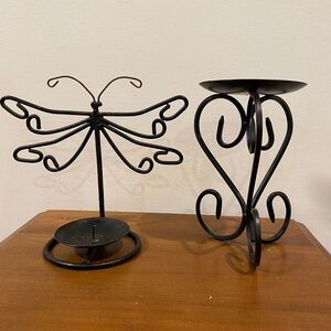 Retro Black Candle Holders